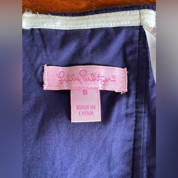 Lilly Pulitzer Lottie Navy Cherry Floral Strapless Dress size 8 - Picture 9 of 13